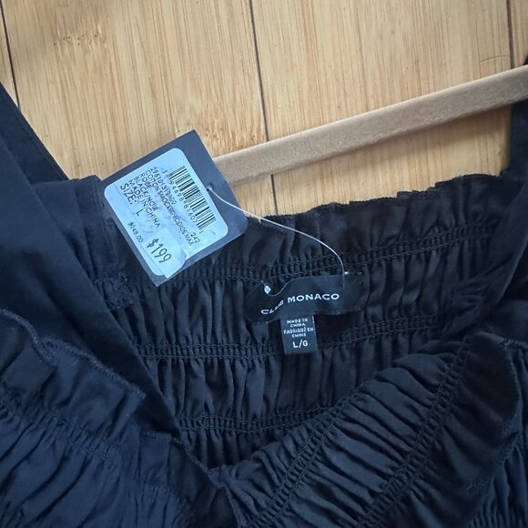 Club Monaco Cotton Smocked Bodice Maxi Dress NWT Size L - Picture 6 of 9